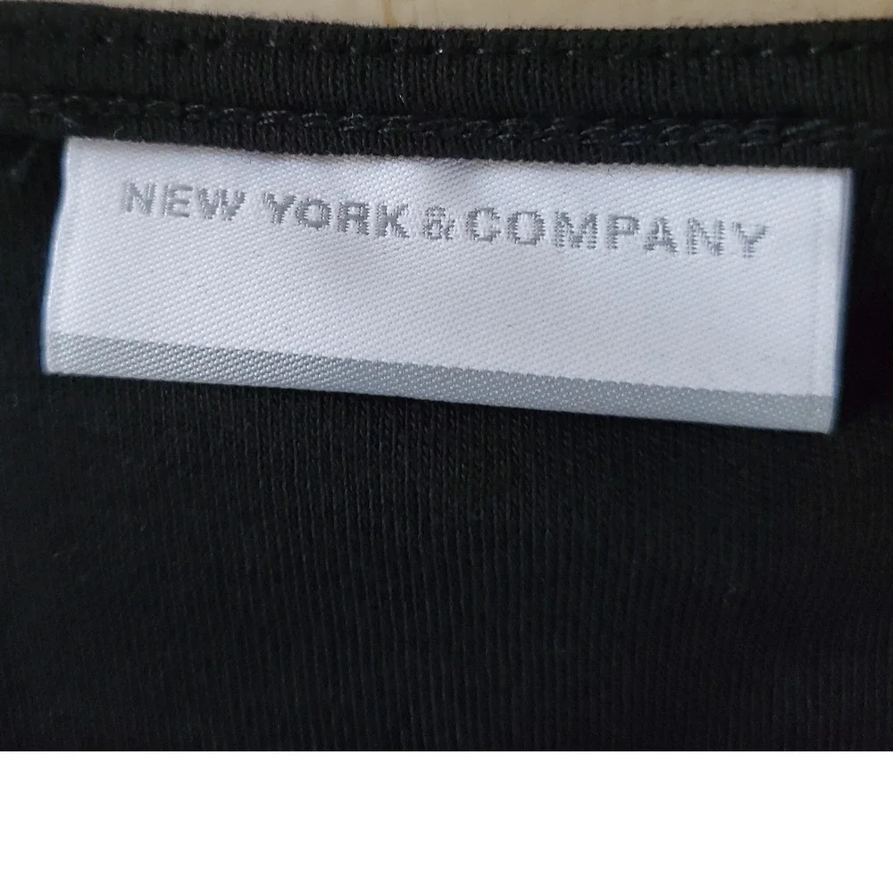 NY&C‎ NEW YORK & COMPANY Black Short Sleeve Casual Dress Size Small - Picture 3 of 8